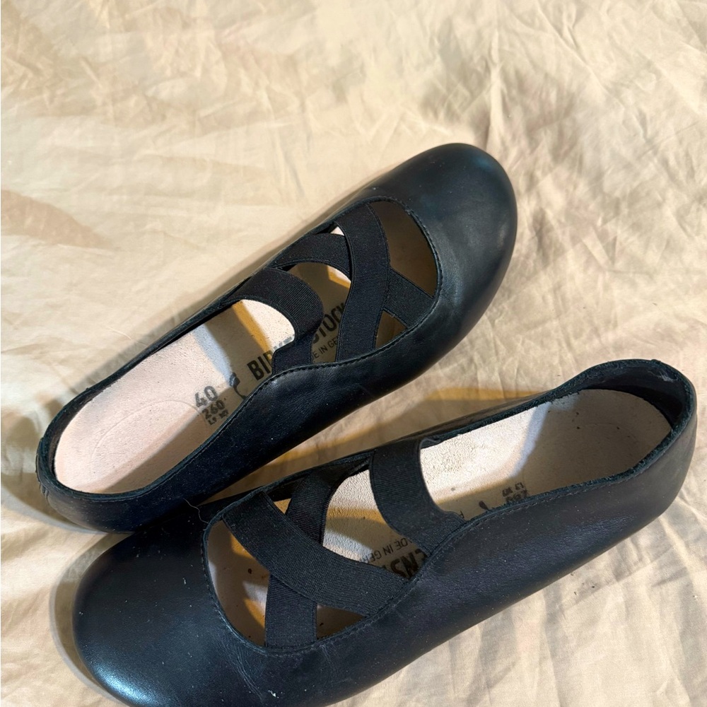 Birkenstock Black Women's Flats with Cross Straps
